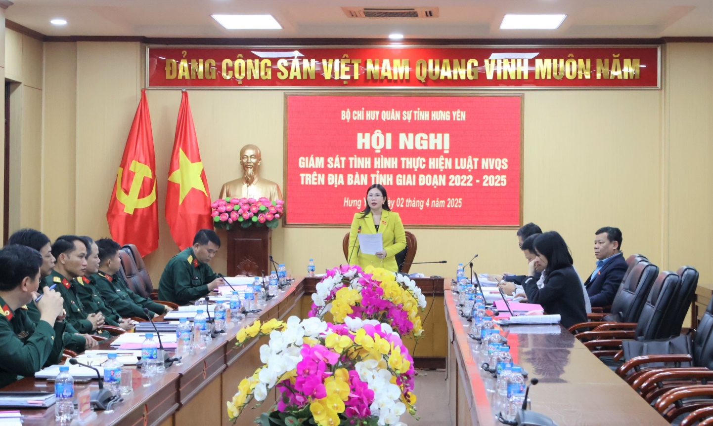 Ban Pháp chế HĐND tỉnh giám sát tình hình thực hiện Luật Nghĩa vụ quân sự trên địa bàn tỉnh, giai đoạn 2022-2025