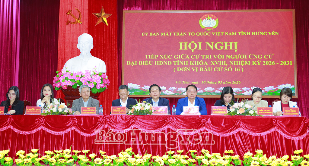 Hội nghị tiếp xúc giữa cử tri với những người ứng cử đại biểu HĐND tỉnh khóa XVIII tại đơn vị bầu cử số 16