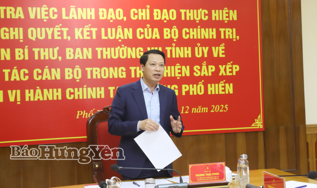 Kiểm tra công tác cán bộ khi sắp xếp đơn vị hành chính tại phường Phố Hiến
