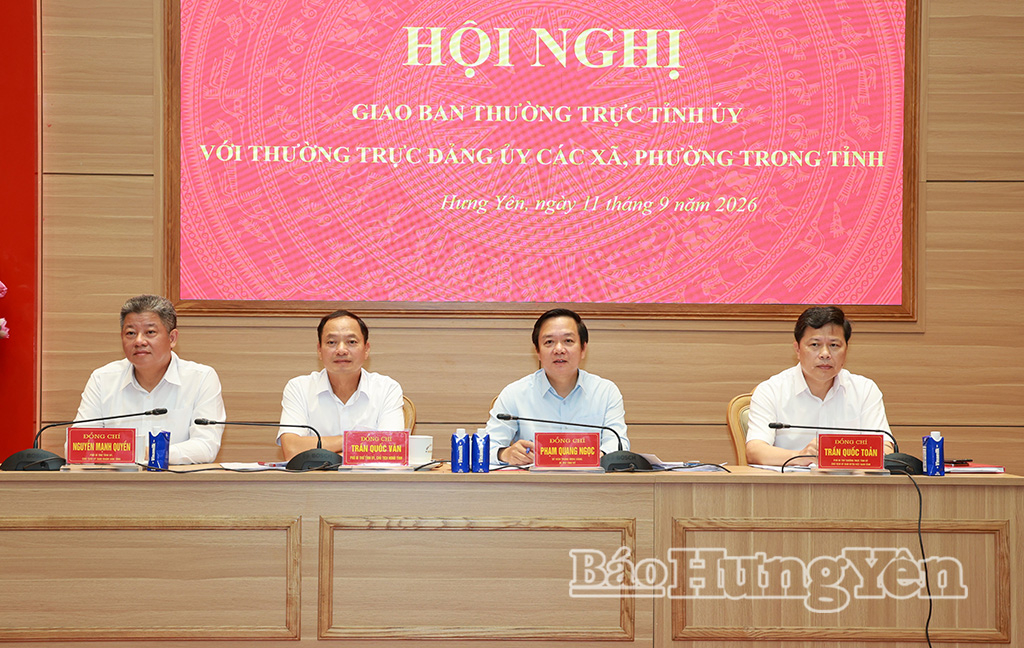 Thường trực Tỉnh ủy giao ban với thường trực đảng ủy các xã, phường