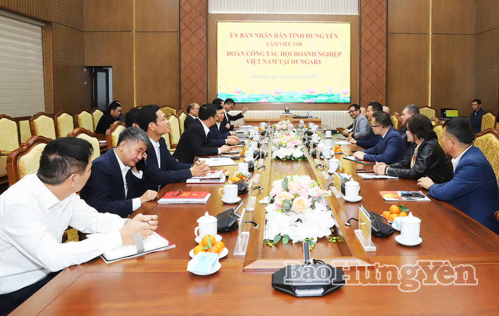 Đồng chí Chủ tịch UBND tỉnh Phạm Quang Ngọc tiếp, làm việc với Hội Doanh nghiệp Việt Nam tại Hungary